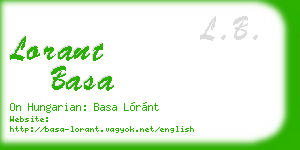 lorant basa business card